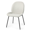 Pemberly Row White Fabric Seat Black Metal Frame Dining Chair (Set of 2)