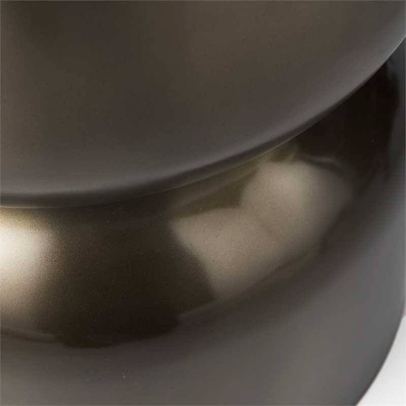 Pemberly Row Contemporary 17Lx17Wx20H Gold Metal Accent Hourglass Table