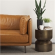 Pemberly Row Contemporary 17Lx17Wx20H Gold Metal Accent Hourglass Table