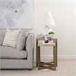 Pemberly Row 19Lx19Wx26H Light Brown Wood with Gold Metal Base Accent Tables