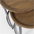 Pemberly Row 19.3Lx19.3Wx19H Brown Wood with Black Metal Nesting Side Tables