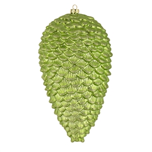 Pemberly Row 10&quot Pinecone Christmas Ornaments in Glitter Green (Set of 2)