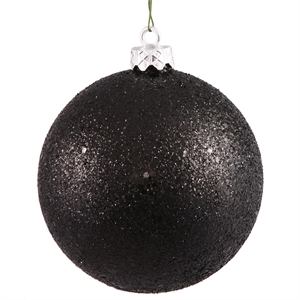 Pemberly Row 10&quot Contemporary Plastic Ball Ornament in Sequin Black