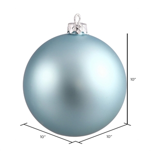 Pemberly Row 10&quot Contemporary Plastic Ball Ornament in Matte Baby Blue