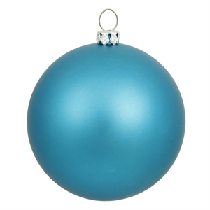 Pemberly Row 10&quot Contemporary Plastic Ball Ornament in Matte Turquoise