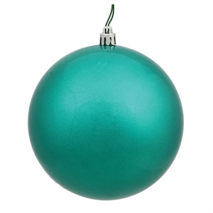 Pemberly Row 10&quot Contemporary Plastic Ball Ornament in Candy Teal Blue