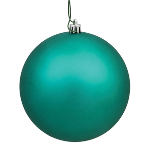 Pemberly Row 10&quot Contemporary Plastic Ball Ornament in Glitter Seafoam Green