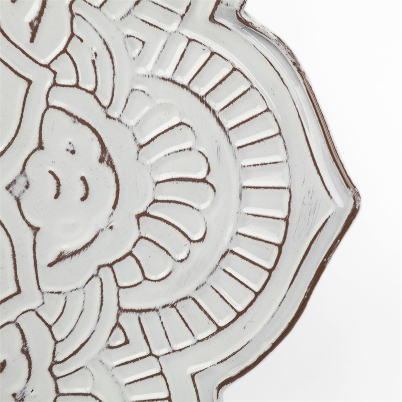 Pemberly Row Set of 2 Stamped White/ Gray Metal Lotus Flower Wall Decor