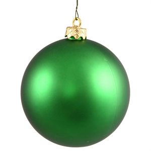 Pemberly Row 3&quot Plastic Ball Ornaments in Matte Green (Set of 32)