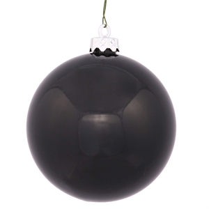 Pemberly Row 3&quot Plastic Ball Ornaments in Shiny Black (Set of 32)