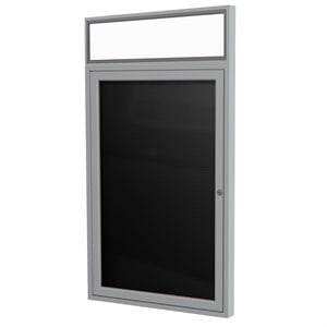 Pemberly Row 36&quotx24&quot 1D Silver Aluminum Lit Headliner Vinyl Letterboard Black