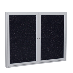 Pemberly Row 36&quotx48&quot 2 Door Enclosed Rubber Bulletin Board in Multi-Color