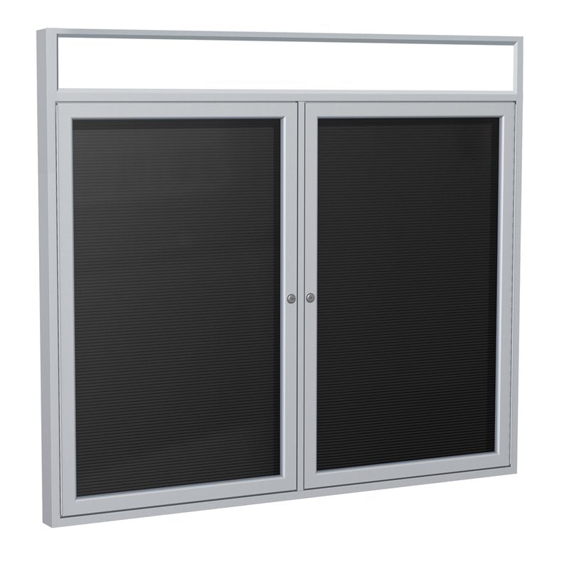 Pemberly Row 36&quotx60&quot 2D Silver Aluminum Lit Headliner Vinyl Letterboard Black