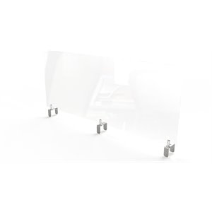 Pemberly Row Plastic 18&quotx59&quot Partition Extender with Attached Clamp in Clear