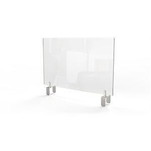 Pemberly Row Plastic 24&quotx42&quot Partition Extender with Attached Clamp in Clear