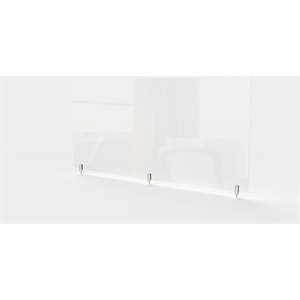 Pemberly Row Plastic 24&quotx48&quot Partition Extender with Screws in Clear