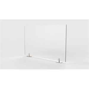 Pemberly Row Plastic 24&quotx42&quot Partition Extender with Tape in Frosted White