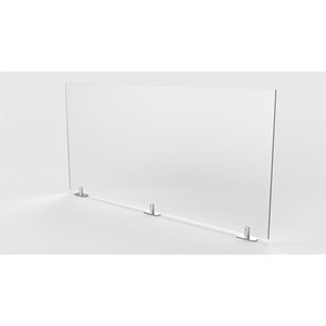 Pemberly Row Plastic 24&quotx48&quot Partition Extender with Tape in Frosted White