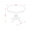 Pemberly Row Antique 3-piece Dining Set with Round Table in Cream/Cherry