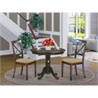 Pemberly Row Antique 3-piece Wood Small Dining Set in Cappuccino