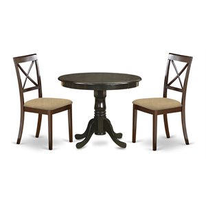 Pemberly Row Antique 3-piece Wood Small Dining Set in Cappuccino