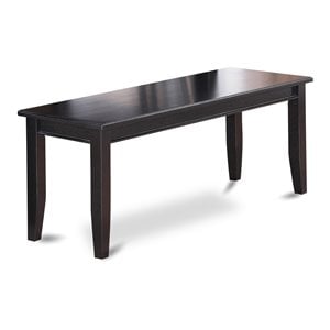Pemberly Row Traditional 17&quot Wood Dining Bench in Classy Black