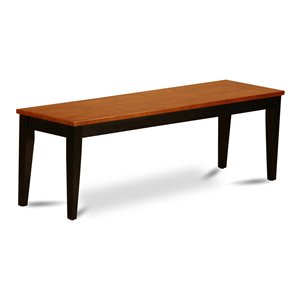 Pemberly Row Traditional 17&quot Wood Dining Bench in Black/Cherry