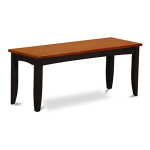 Pemberly Row Traditional 17&quot Wood Dining Bench in Black/Cherry