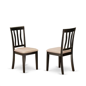 Pemberly Row Antique 39&quot Wood Dining Room Chairs in Cappuccino (Set of 2)
