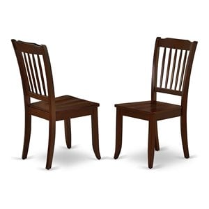 Pemberly Row Traditional 11&quot Wood Dining Chairs in Mahogany (Set of 2)