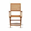Pemberly Row Wood Patio Dining Chairs in Natural Oil (Set of 2)