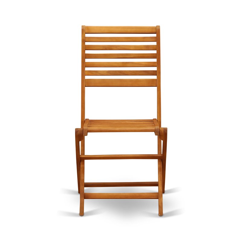 Pemberly Row Wood Patio Dining Chairs in Natural Oil (Set of 2)