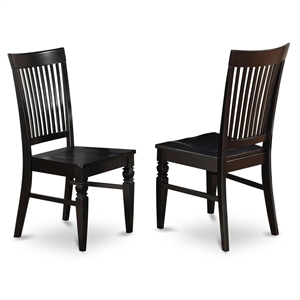 Pemberly Row Traditional 10&quot Wood Dining Chairs in Black (Set of 2)