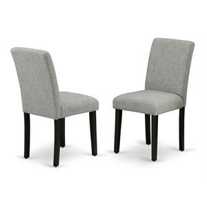 Pemberly Row 35&quot Linen Dining Chairs in Gray/Black (Set of 2)