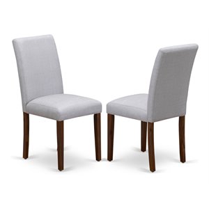 Pemberly Row 35&quot Linen Dining Chairs in Walnut/Gray (Set of 2)