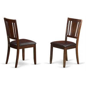 Pemberly Row 38&quot Faux Leather Dining Chairs in Mahogany (Set of 2)