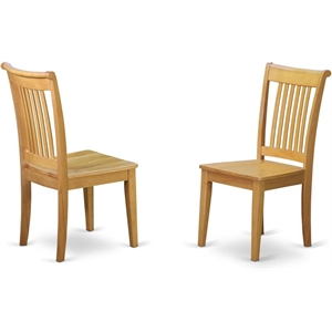 Pemberly Row Traditional 11&quot Wood Dining Chairs in Oak (Set of 2)