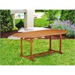 Pemberly Row Traditional Wood Patio Dining Table in Natural Oil