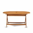 Pemberly Row Traditional Oval Wood Patio Dining Table in Natural Oil
