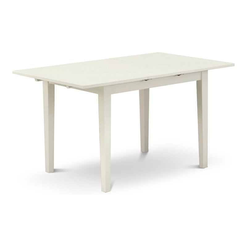 Pemberly Row Traditional Rectangular Wood Dining Table in Linen White