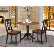 Pemberly Row 3-piece Dining Set with Wood Seat in Black/Cherry