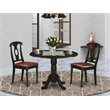 Pemberly Row Traditional Wood Dining Set with Leather Seat in Black
