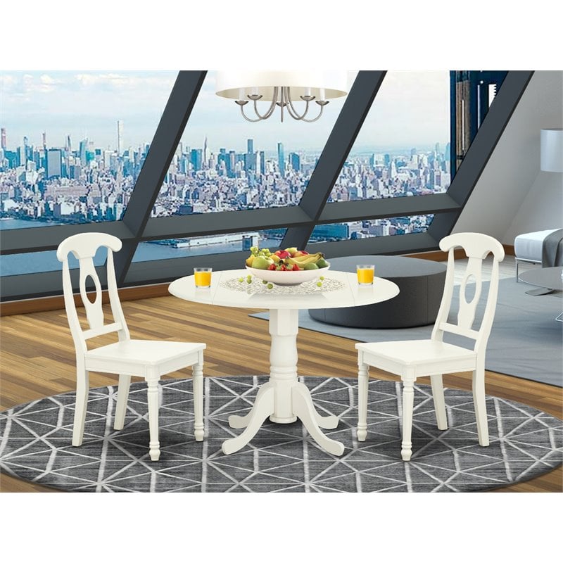 Pemberly Row 3-piece Dining Table and Panel Back Chairs in White