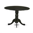 Pemberly Row Traditional MDF Wood Dining Table in Black Finish
