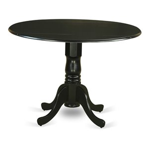 Pemberly Row Traditional MDF Wood Dining Table in Black Finish