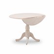 Pemberly Row Traditional Wood Dining Table with Pedestal Legs in Cream