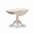 Pemberly Row Traditional Wood Dining Table with Pedestal Legs in Cream