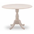 Pemberly Row Traditional Wood Dining Table with Pedestal Legs in Cream