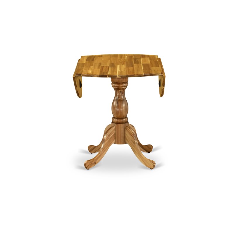 Pemberly Row Wood Dining Table with Pedestal Legs in Natural