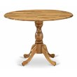 Pemberly Row Wood Dining Table with Pedestal Legs in Natural